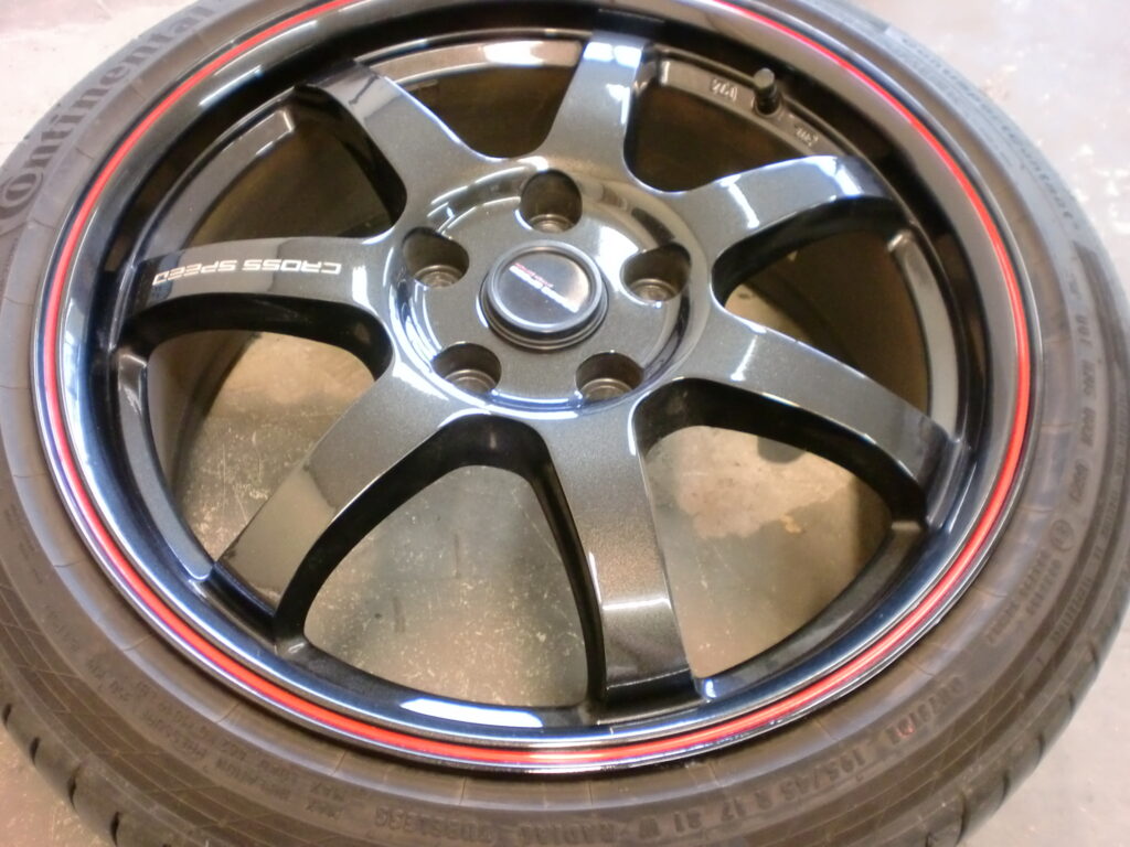 あきる野市　ブラック塗装ホイール傷修理