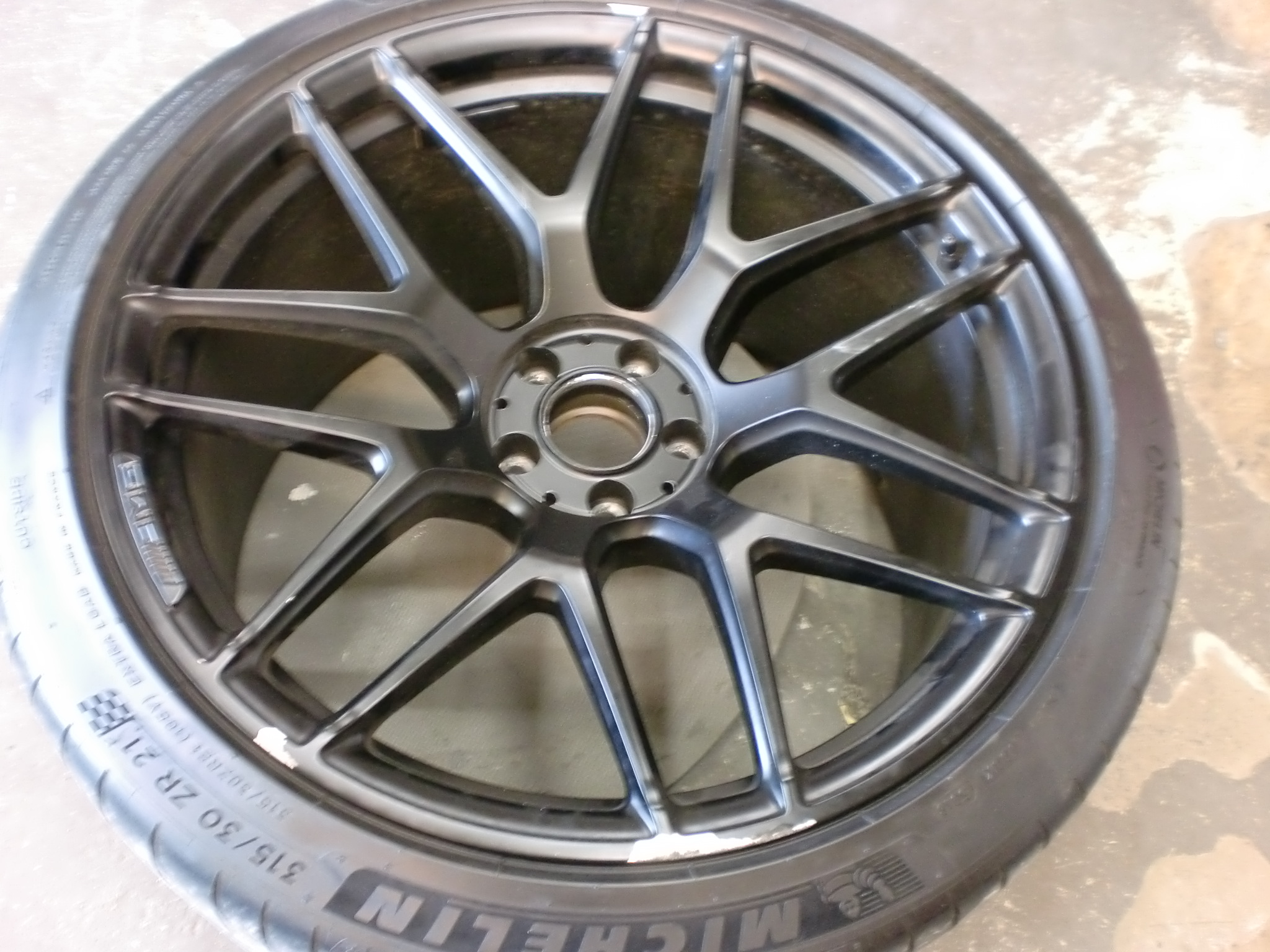 府中市　マットブラックホイール傷修理