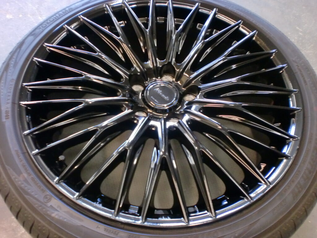 府中市　ブラック塗装ホイール傷修理